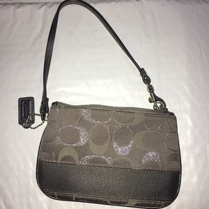 Grayish Silver Coach small wristlet/coin purse